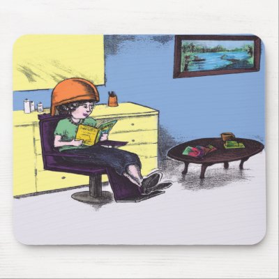 Drying Hair in a Beauty Salon Mousepads by SerenethosArt