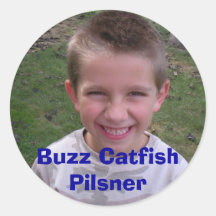 DSCN0164, Buzz Catfish Pilsner Round Sticker