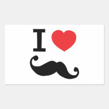 Du coeur I moustache twirly Autocollants