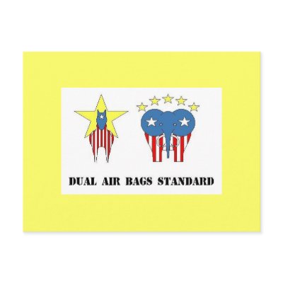 DUAL AIR BAGS STANDARD POSTCARD DEMOCRAT by SMOKEY245