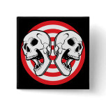 Dual Skull Target Pinback Button