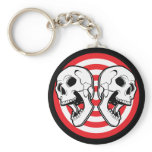 Dual Skull Target Key Chain