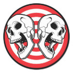 Dual Skull Target Round Stickers