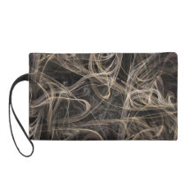 Dual smoke fractal pattern wristlet clutch