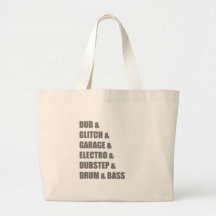 Dub Electro Glitch Dubstep Drum and Bass shirt Tote Bags