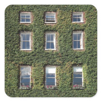 Dublin Town House Windows Climbing Ivy Gift Tag Stickers