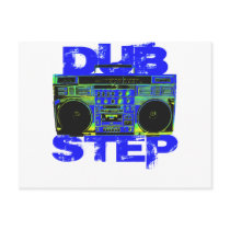 Dubstep Blue Boombox Post Card