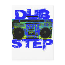 Dubstep Blue Boombox Post Card