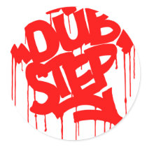 Dubstep FatCap Red Round Sticker
