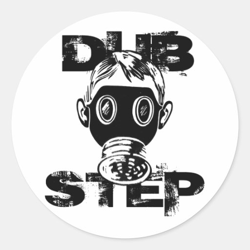 Dubstep Gas Mask Round Stickers