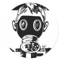 Dubstep Gas Mask Round Sticker