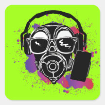 Dubstep Gasmask Square Sticker
