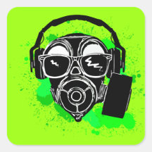 Dubstep Gasmask Square Sticker