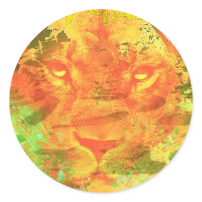 Dubstep Lion - DJ Qazi Round Sticker by NoEgoRecords