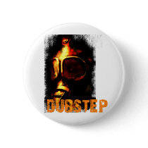 Dubstep Orange Gas Mask Pinback Buttons