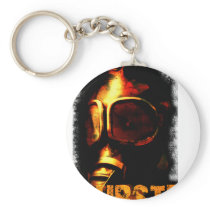 Dubstep Orange Gas Mask Key Chains