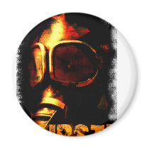 Dubstep Orange Gas Mask Fridge Magnets