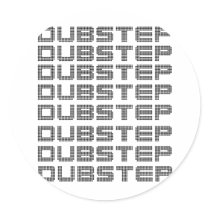 Dubstep Text Round Sticker