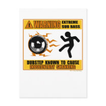 DUBSTEP Warning Extreme Bass Postcards