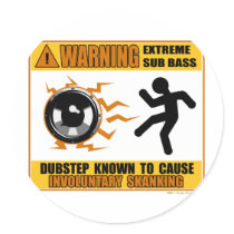 DUBSTEP Warning Extreme Bass Round Sticker