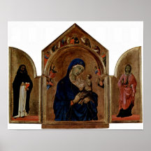 Duccio di Buoninsegna - St Agnès de St Dominic Affiche