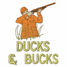 Duck and Bucks Game and Deer Hunter Embroidered Hoodies