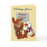 Duck and Bunny Easter Greeting Card