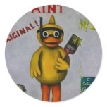 Duck Boy Paint Round Stickers
