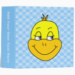 Duck Cartoon on Blue Pattern. 3 Ring Binders