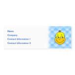 Duck Cartoon on Blue Pattern. Business Card Templates