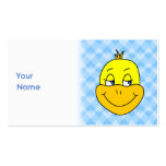 Duck Cartoon on Blue Pattern. Business Card Templates