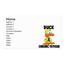 Duck Chronic Fatigue Syndrome Business Card Templates