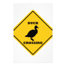 Duck Crossing Street Sign Custom Stationery