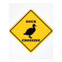 Duck Crossing Street Sign Personalized Letterhead