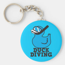 Duck Diving with rubber duckie mask Keychain
