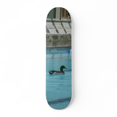 duck in pool skateboard deck by mossoman