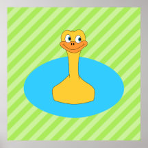 Duck Swimming in a Pond. Posters