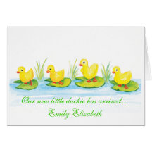 Duckie Birth Announcement Greeting Cards