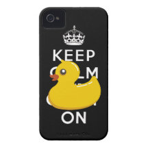 Duckie en caoutchouc gardent le calme et continuen coques Case-Mate iPhone 4