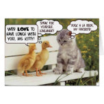 Ducklings and Kitten Greeting Cards