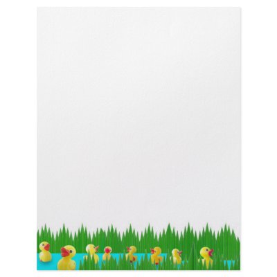 Ducks in Sushi Grass Letterhead by catsclips