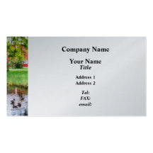 Ducks on Pond - Platinum Finish Business Card Template