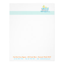 Ducky Duck in Tub Customizable Letterhead
