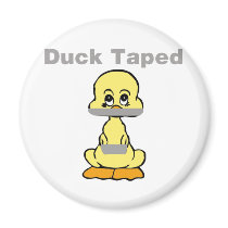 Duct Tape Humor Yellow Duck Taped Magnets