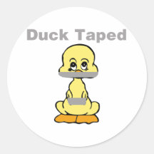 Duct Tape Humor Yellow Duck Taped Stickers