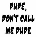 Dude, Don't Call Me Dude Cut Out