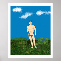 Dude in Red Speedo Poster