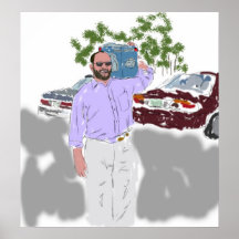 Dude with a Boombox Box Poster