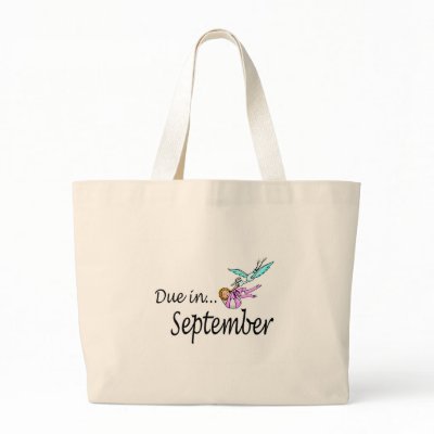 Due In September (Baby/Stork) Canvas Bag by CelebrationZazzle