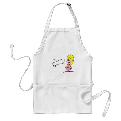 Due In September (Pregnant Mom) Apron by TeeZazzle